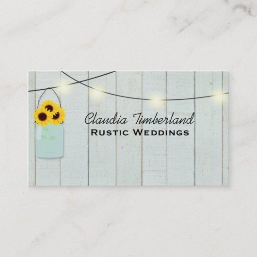 Rustic Mason Jar Wedding Planner Visitekaartje (Voorkant)