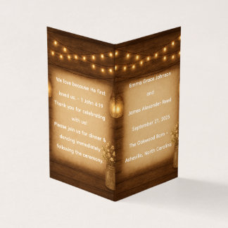 Rustic Mason Jar Wedding Program Sjabloon