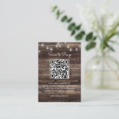 Rustic Mason Jar Wedding QR Code RSVP Informatiekaartje (Staand voorkant)