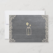 Rustic Mason Jar Wedding RSVP-kaarten RSVP Kaartje (Achterkant)