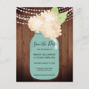 Rustic Mason Jar Wedding Save the Date Briefkaart