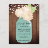 Rustic Mason Jar Wedding Save the Date Briefkaart (Voorkant)