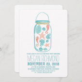 Rustic Mason Jar White Beach Verjaardagsfeestje Kaart (Voorkant / Achterkant)