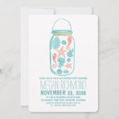 Rustic Mason Jar White Beach Verjaardagsfeestje Kaart (Voorkant)