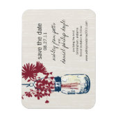 Rustic Mason Jar & Wildflower Sla de datum op Magneet (Verticaal)
