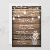 Rustic Mason Jar Wildflowers Barn Vrijgezellenfees Kaart (Voorkant)