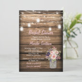 Rustic Mason Jar Wildflowers Barn Vrijgezellenfees Kaart (Staand voorkant)