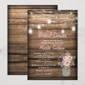 Rustic Mason Jar Wildflowers Barn Vrijgezellenfees Kaart (Voorkant / Achterkant)