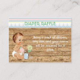Rustic Mason Jar Wood Luier Raffle Informatiekaartje