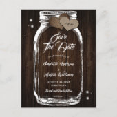 Rustic Mason Jar Wood Wedding Save The Date Aankondigingskaart (Voorkant)
