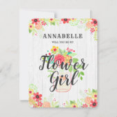 Rustic Mason Jar wordt mijn Bloemenmeisje Kaart (Voorkant)