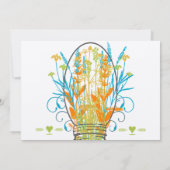 Rustic Mason Jar Yellow Oranje Limoen Aqua Wedding Kaart (Achterkant)