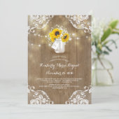 Rustic Mason Jar Zonnebloem Vrijgezellenfeest Kaart (Staand voorkant)