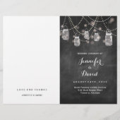 Rustic Mason Jars and Fireflies Wedding Programs (Voorkant)