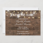 Rustic Mason Jars and String Lights Photo Wedding Save The Date (Achterkant)