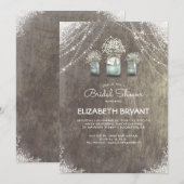 Rustic Mason Jars Baby's Breath Vrijgezellenfeest Kaart (Voorkant / Achterkant)