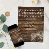 Rustic Mason Jars en Lights Wedding Invitations