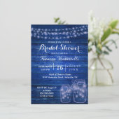 Rustic Mason Jars Evening Wedding Vrijgezellenfees Kaart (Staand voorkant)