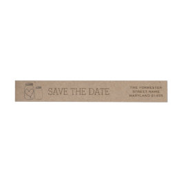 Rustic Mason Jars Heart Save The Date Wedding