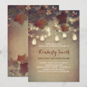 Rustic Mason Jars Lights Herfst Afstudeerfeest Kaart (Voorkant / Achterkant)