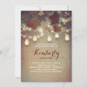 Rustic Mason Jars Lights Herfst Birthday Party Kaart (Voorkant)