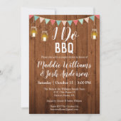 Rustic Mason Jars Lights I Do BBQ Couples Shower Kaart (Voorkant)