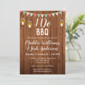 Rustic Mason Jars Lights I Do BBQ Couples Shower Kaart (Staand voorkant)