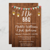 Rustic Mason Jars Lights I Do BBQ Couples Shower Kaart (Voorkant / Achterkant)