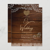 Rustic Mason Jars Lights Lace Gypsophilia WEDDING (Voorkant / Achterkant)