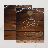 Rustic Mason Jars Lights Lace Gypsophilia WEDDING (Voorkant / Achterkant)