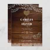 Rustic Mason Jars Lights Lace Gypsophilia WEDDING (Voorkant / Achterkant)