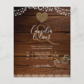 Rustic Mason Jars Lights Lace Gypsophilia WEDDING Flyer (Voorkant)