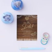 Rustic Mason Jars Lights Lace Gypsophilia WEDDING Flyer (Enkel)