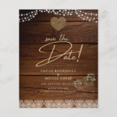 Rustic Mason Jars Lights Lace Gypsophilia WEDDING Flyer (Voorkant)