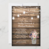 Rustic Mason Jars Lights Wildflower Barn Wedding Kaart (Voorkant)