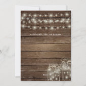 Rustic Mason Jars Lights Wood Wedding Invitations Feestdagenkaart (Achterkant)