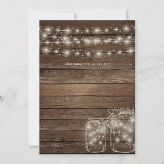 Rustic Mason Jars Printed or Digital Wedding (Achterkant)