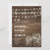 Rustic Mason Jars Printed or Digital Wedding Kaart (Voorkant)