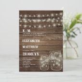 Rustic Mason Jars Printed or Digital Wedding Kaart (Staand voorkant)