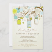 RUSTIC MASON JARS SPRING BABY SHOWER INVITATIE KAART (Voorkant)