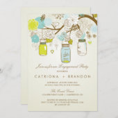 RUSTIC MASON JARS SPRING ENGAGEMENT PARTY INVITE KAART (Voorkant / Achterkant)