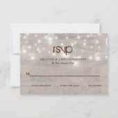 Rustic Mason Jars & String Lights Enclosure RSVP Kaartje (Achterkant)