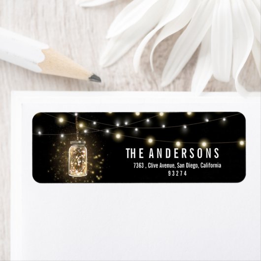 Rustic Mason Jars String Lights Etiket (Insitu)