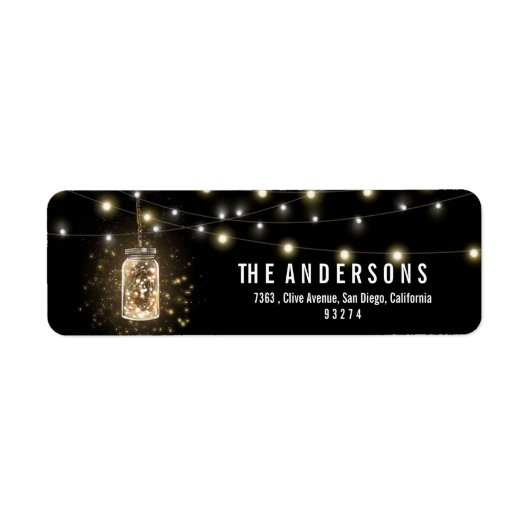 Rustic Mason Jars String Lights Etiket (Voorkant)