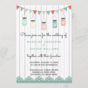 Rustic Mason Jars String Lights op het houtwacht Kaart