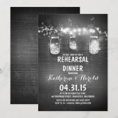 Rustic Mason Jars & String Lights repetitie diner Kaart (Voorkant / Achterkant)