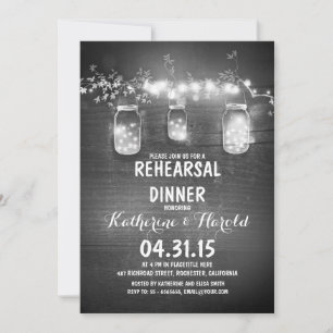 Rustic Mason Jars & String Lights repetitie diner Kaart