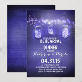 Rustic Mason Jars & String Lights repetitie diner Kaart (Voorkant / Achterkant)