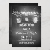 Rustic Mason Jars & String Lights verlovingsfeest Kaart (Voorkant / Achterkant)