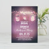 Rustic Mason Jars & String Lights vrijgezellenfees Kaart (Staand voorkant)